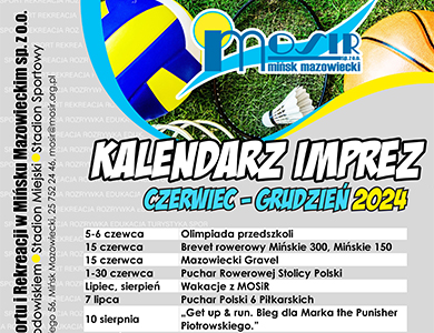 Kalendarz imprez MOSiR na czerwiec-grudzień