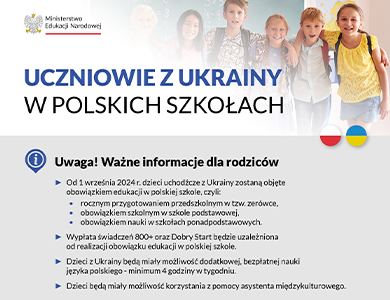 Na szarym tle informacje. Na górze zarys zdjęcia pięciorga dzieci