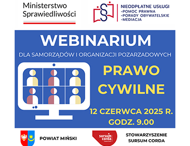 Na niebieskim tle informacje. Po lewej rysunek ekranu komputera