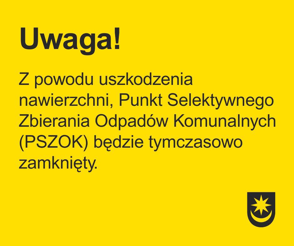 Na żółtym tle informacje