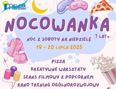 Naokoło rysunki nici, popcornu, pidżamy, kawałka pizzy i treść