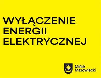 Napis "wyłączenia energii elektrycznej" na żółtym tle