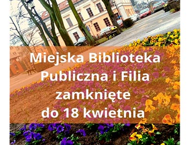 Komunikat miejskiej biblioteki