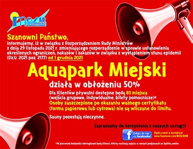 Infromacja dot. limitów w aquaparku