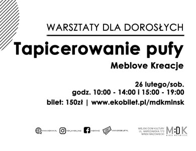 Tapicerowanie pufy - warsztaty w MDK