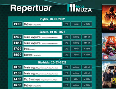 Aktualny repertuar Kina MUZA