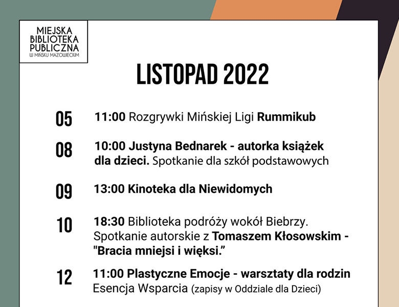 Listopad w Miejskiej Bibliotece Publicznej